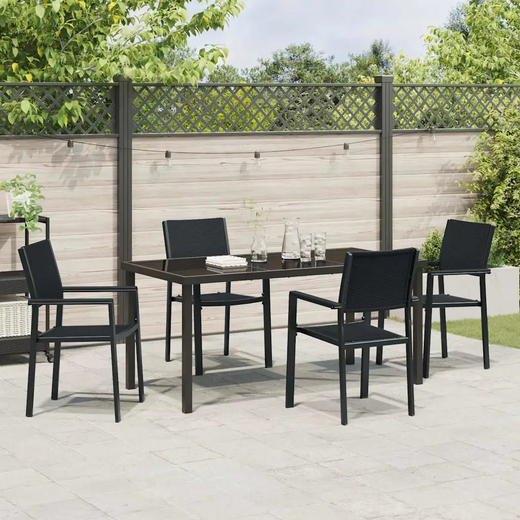 Set da Pranzo per Giardino 5 pcs Nero 3379152