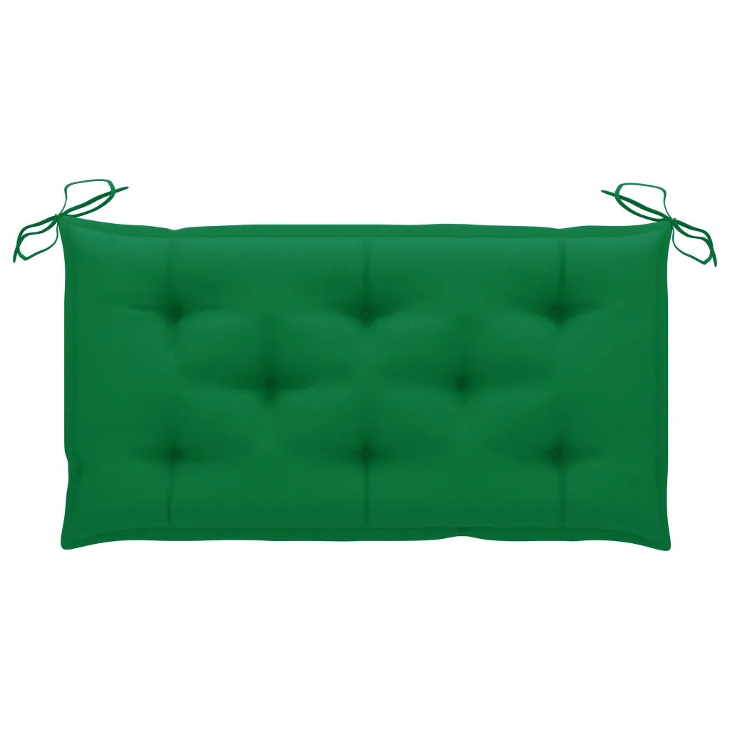 Panca da Giardino con Cuscino Verde 112 cm in Legno di Teak 3062669