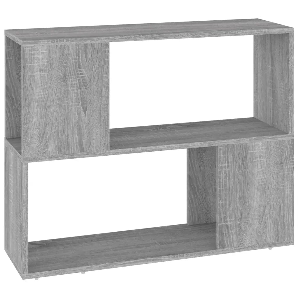 Libreria Divisorio-Scaffale per Libri-Mobile di Stoccaggio Grigio Sonoma 80x24x63 cm