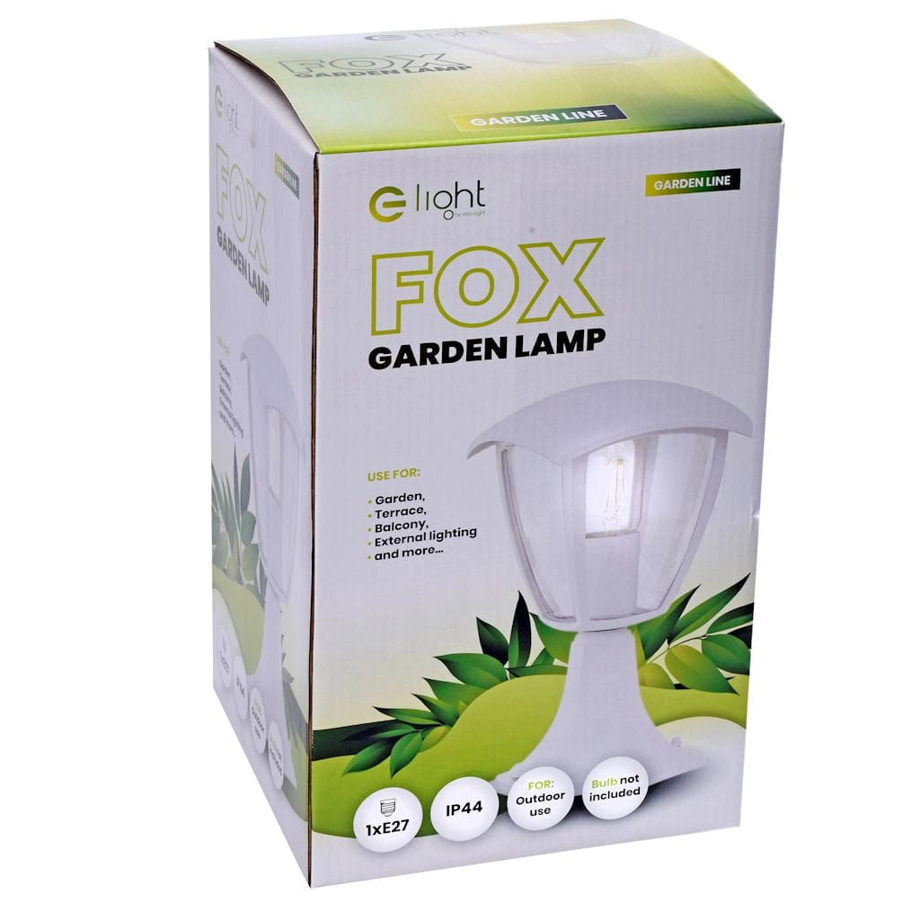 Lampada da giardino a palo FOX bianca E27 60W EKO3513