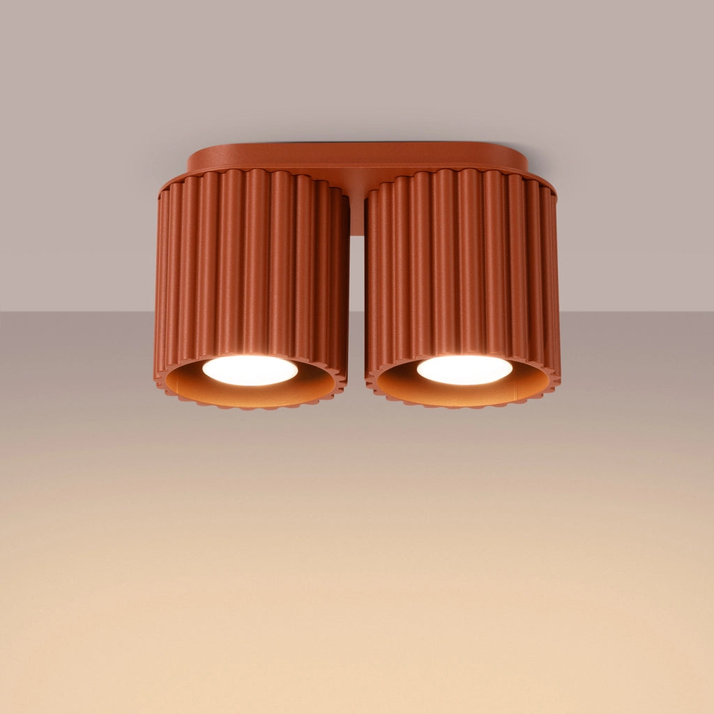 Plafoniera ovale moderna ocra rossa 21 cm 2xGU10 VISTAO