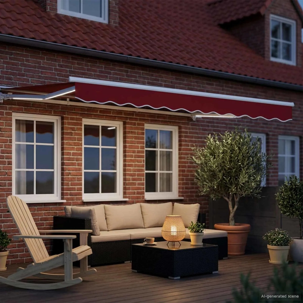 Cornice per Tenda Manuale con LED Rosso e Bianco 3 x 2,5 m 3420588