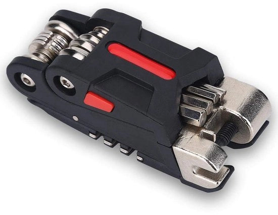 Kit di riparazione 16 in 1 - Attrezzatura per bicicletta a cassetta - Strumento multifunzionale - Robusto e compatto - Compreso estrattore a clip e catena