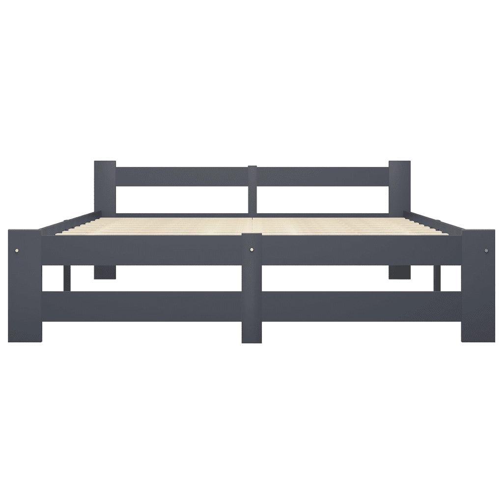 Giroletto Grigio Scuro in Legno Massello di Pino 140x200 cm 322022