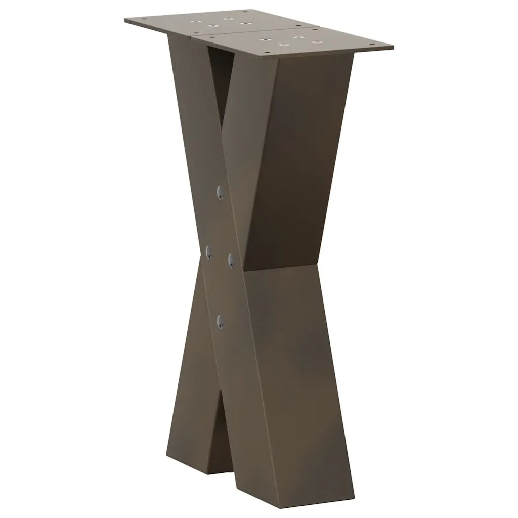 Gambe per Tavolino da CaffÃ¨ a Forma di X 2 pz Acciaio Naturale 38x(42-43) cm Acciaio