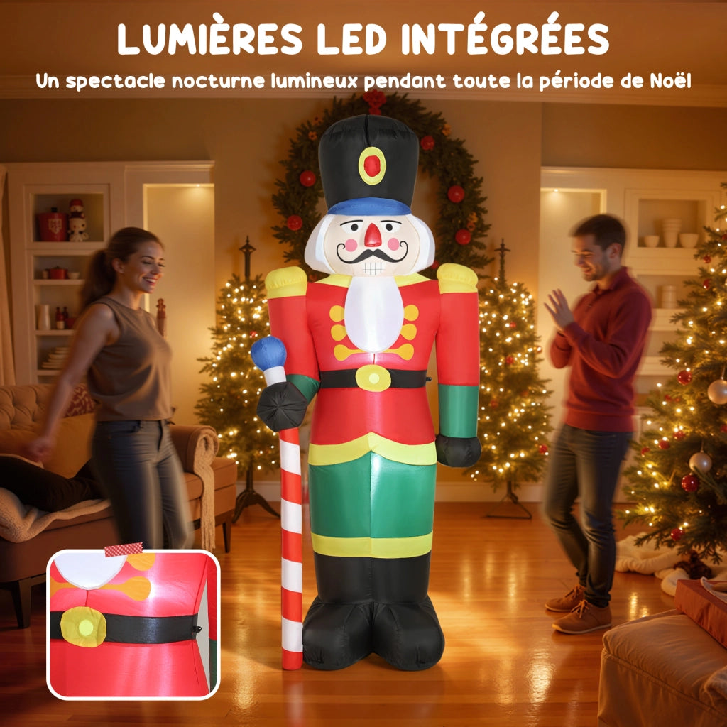 Soldato gonflabile di Natale ¨C zephmum ¨C con luci LED, 245 cm, multicolore