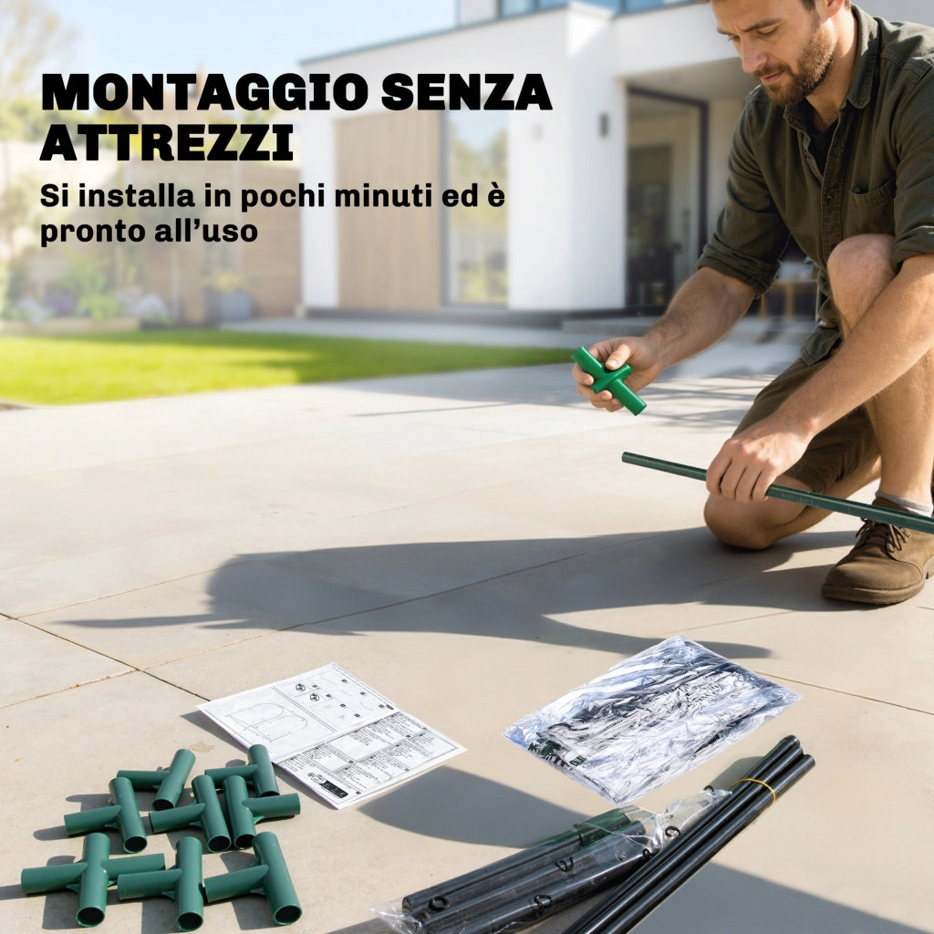 Mini Serra per Giardino ¨C zephmum ¨C Verde Scuro 68x50x70 cm