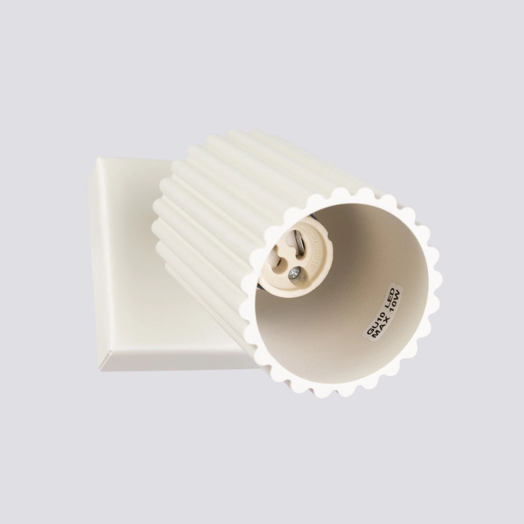 Applique moderna beige spot rigato orientabile GU10 10W Gravio
