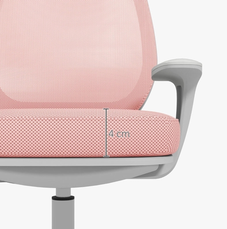 Sedia da ufficio ergonomica rosa, girevole e regolabile