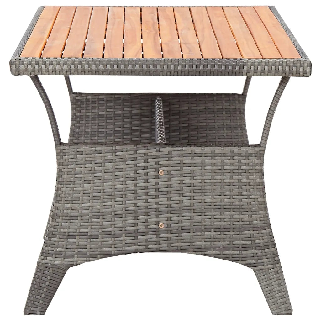 Tavolo da Giardino Grigio 120x70x66 cm Legno Massello di Acacia cod mxl 34171