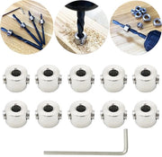 Set per forare e limitare la profondità con chiave a stella per lavorazione del legno - Foro profondità limitatore (ID: 5 mm, 8 pezzi)