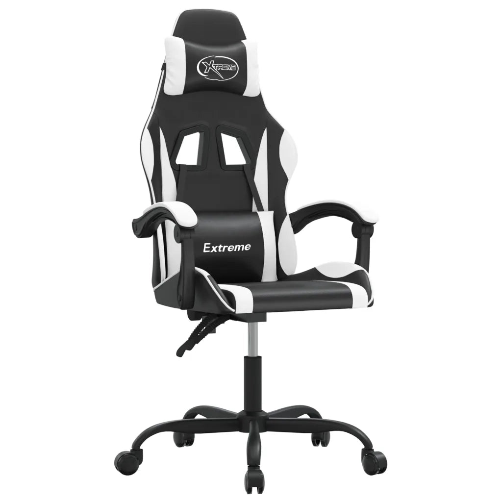 vidaXL Sedia da Gaming Nero e Bianco in Similpelle