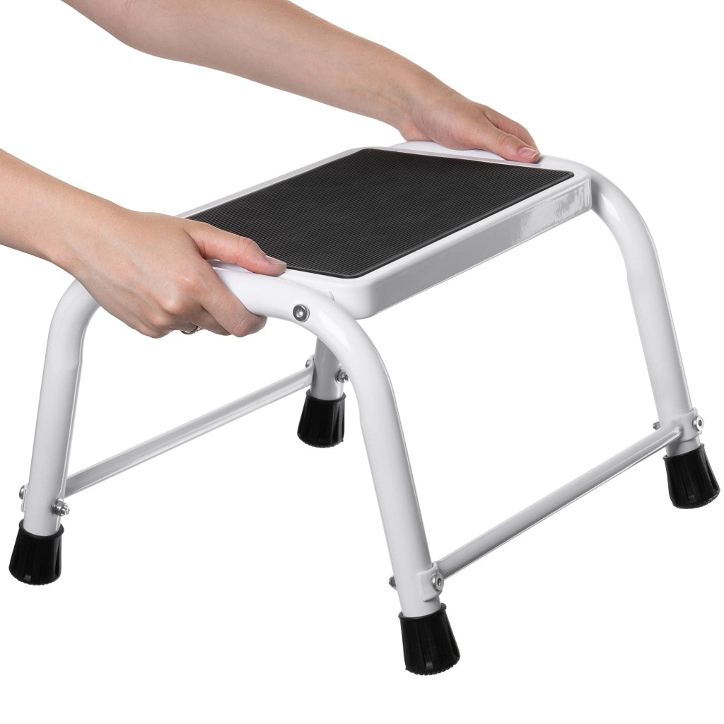 Scala a pioli KADAX, scala domestica in acciaio, piattaforma antiscivolo, portata massima 150 kg