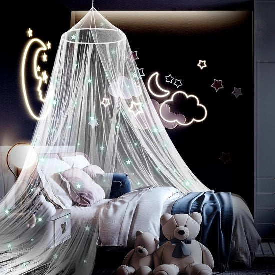 Baldacchino per cameretta femminile, Galaxy letto, tetto per letto a una piazza e letto a una piazza, decorazione per la cameretta per bambini, grande rete per zanzare, tetto per letto per bambini