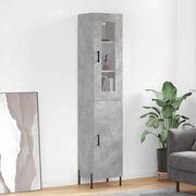 Credenza-Buffet-Armadio da cucina Grigio Cemento 34,5x34x180 cm in Legno Multistrato 476929