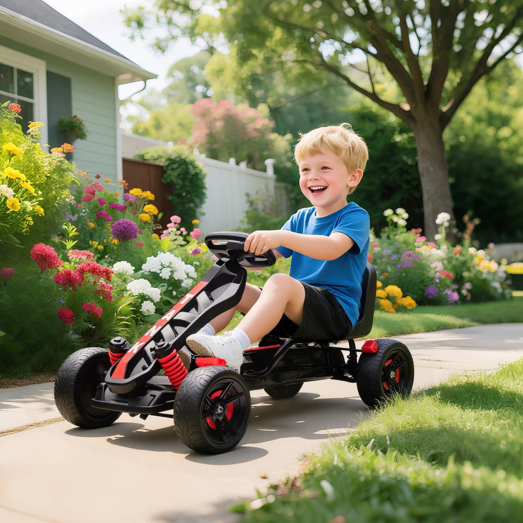 Triciclo con Pedali per Bambini ¨C Zephmum ¨C Rosso con Freni e Ruote Antiscivolo