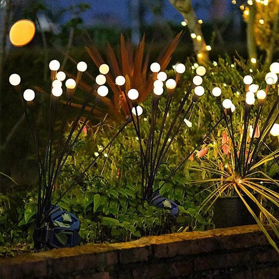 Illuminazione Solare per Giardino 2 pezzi - Idee di Decorazione - Illuminazione Esterna - Sfumaturizzazione - 8 Lampade - a Energia Solare - Imbottito Acqua - Faro a Sfondamento