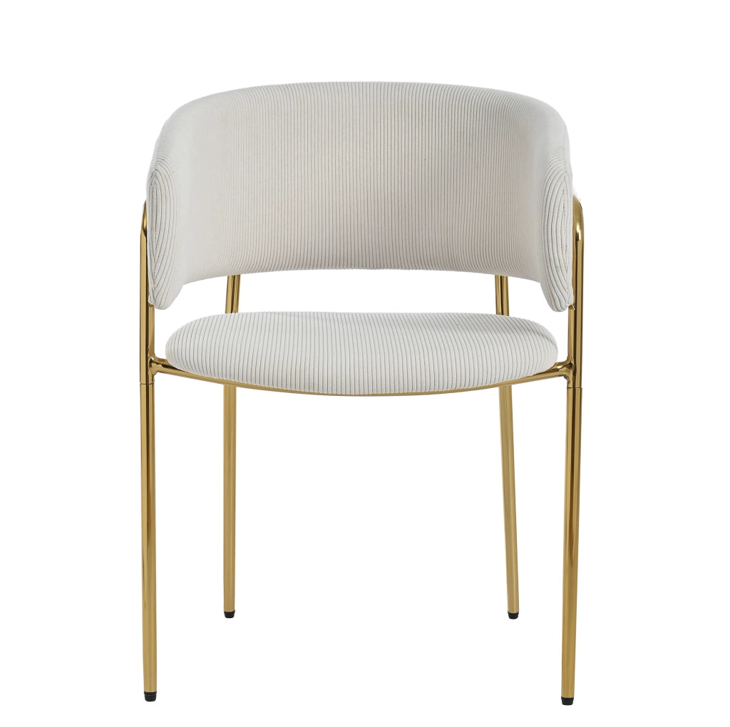 Sedia da pranzo in corda beige con gambe in ferro inclinate e piedini regolabili