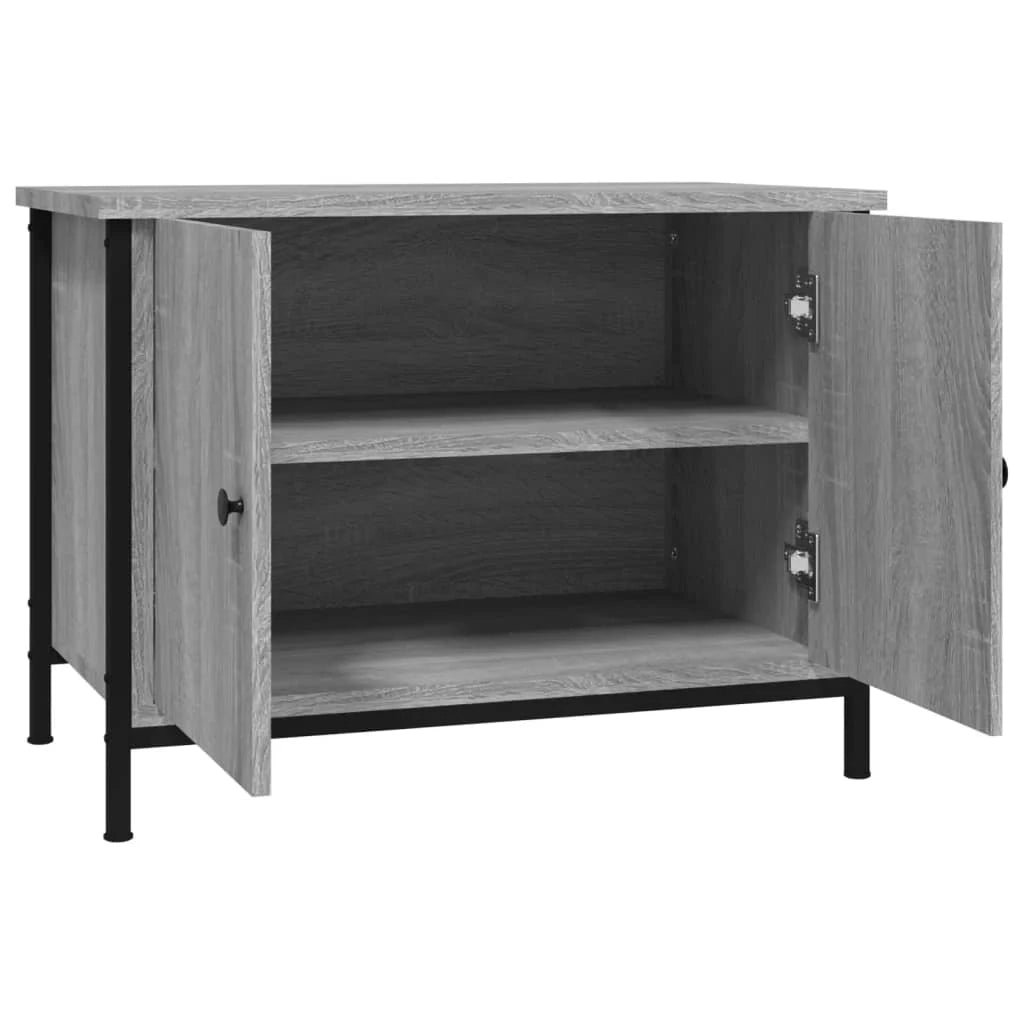 Mobile TV multimediale mensola TV credenza mobile TV sala da pranzo soggiorno camera da letto con ante rovere Sonoma 60 x 35 x 45 cm legno ingegnerizzato grigio 02_0026931
