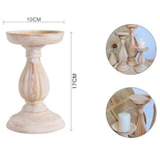 Trade Shop - Candelabro Candeliere Effetto Vintage Beige Porta Candele 10x17 Oggetto Natale -