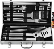 Set di accessori barbecue in acciaio inossidabile - 20 pezzi - Ideale regalo per uomini - Set di accessori barbecue in acciaio inossidabile