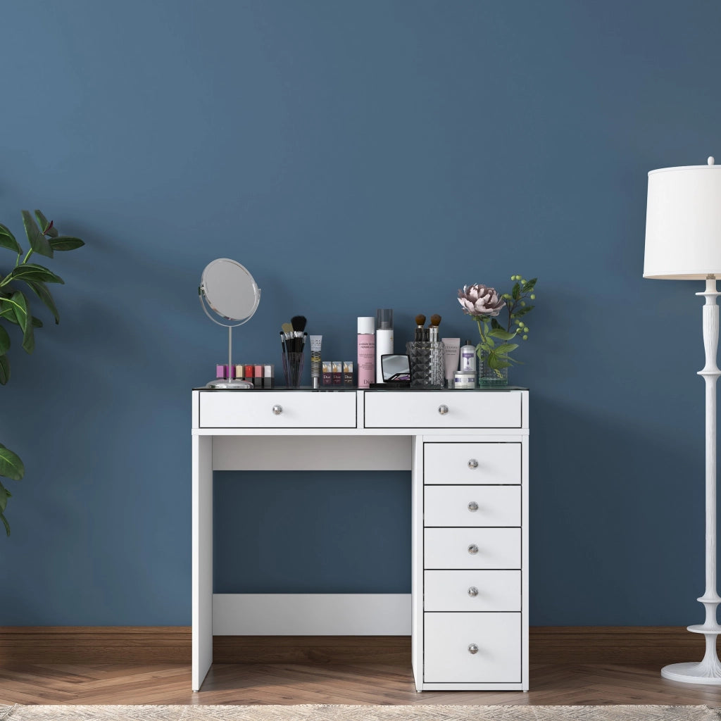 Comodino "Soma" con cassetti in legno incorporati - 90 x 44 x 80 cm - Bianco