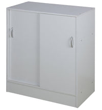 Mobiile 2 Ante Scorrevoli 3 Ripiani 60x30x71 cm in PB e Carta Bianco