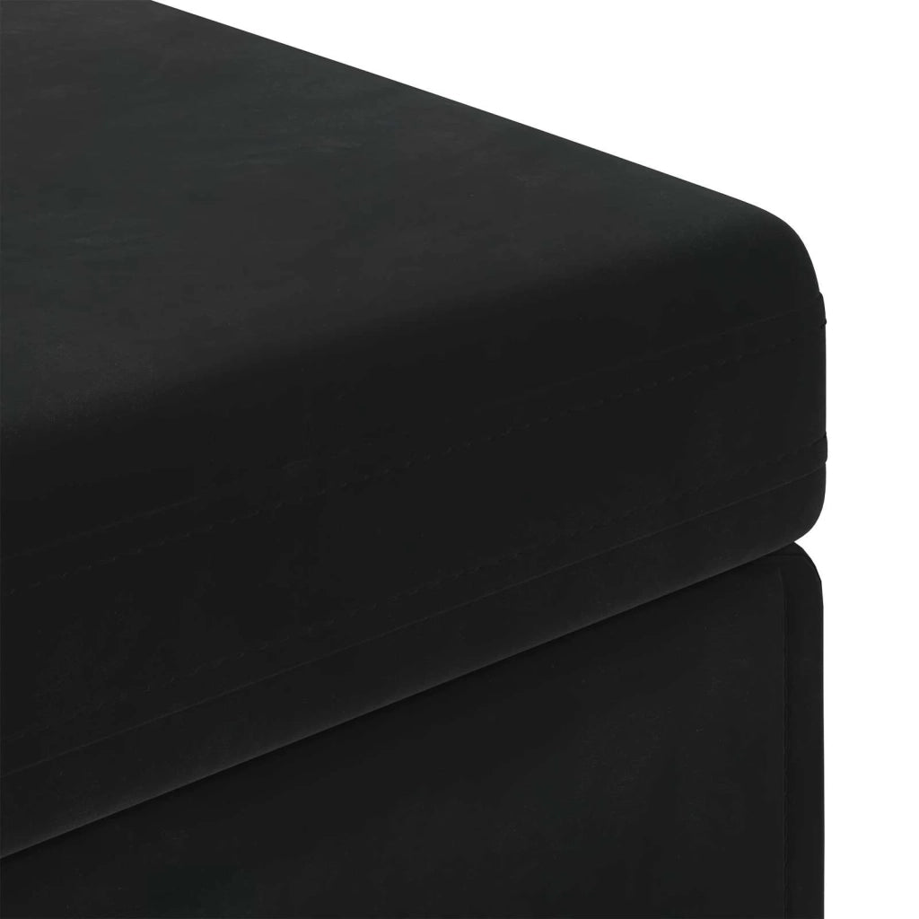 Pouf Nero 101 x 41 x 40 cm Velluto e Legno Ingegnerizzato