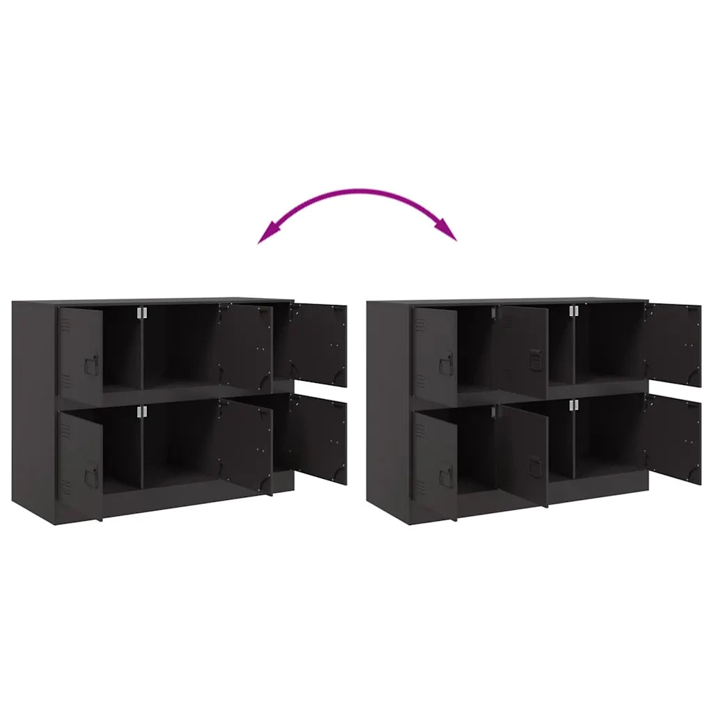 Credenza Nera 99x39x73 cm in Acciaio