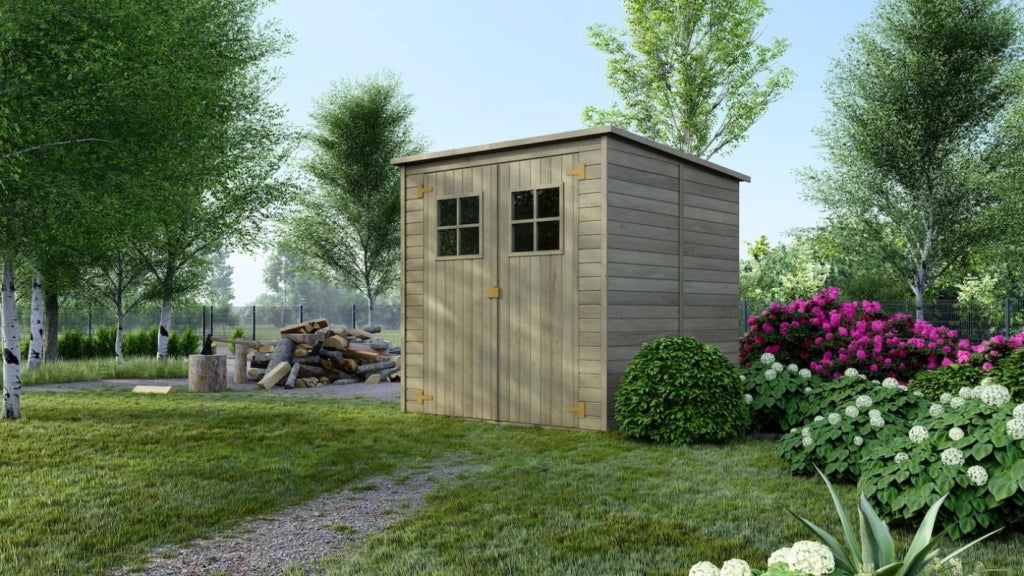Casetta da giardino in legno 3.42 m2 - 1.9x1.8 m - 12.5 mm - Impregnata - DOM10 - ALTANKA