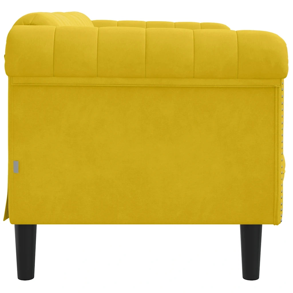 Divano a 2 Posti Giallo in Velluto 372581