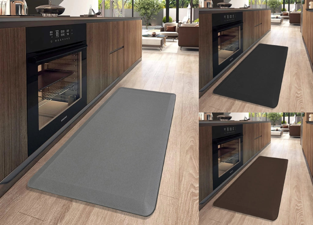 Tappeto Cucina Memory Ultrasoft Antiscivolo Impermeabile Tinta Unita Giulia - 44x75 - Nero