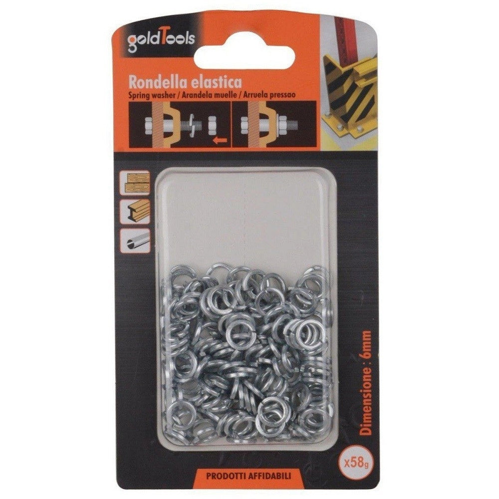 Trade Shop - Set Confezione 58 Gr. Rondelle Elastiche In Acciaio Rondella Diametro 6 Mm 90835 -