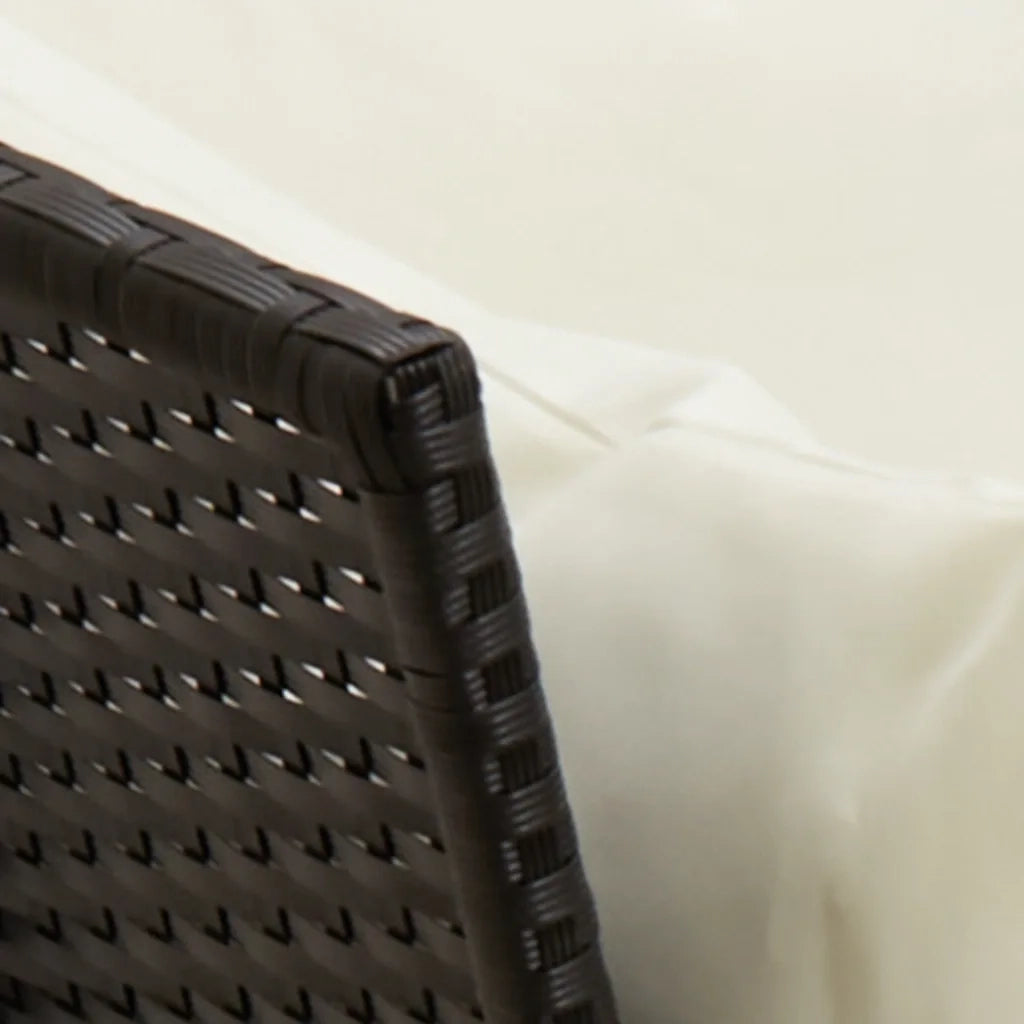 vidaXL Divano da Giardino con Cuscini in Polyrattan Nero