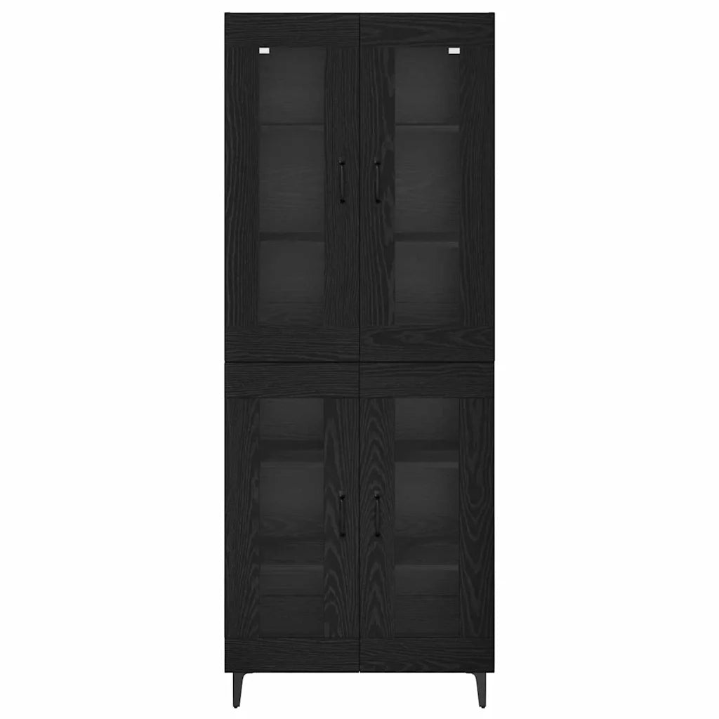 Credenza Rovere Nero 69,5 x 34 x 180 cm Legno multistrato 3416069
