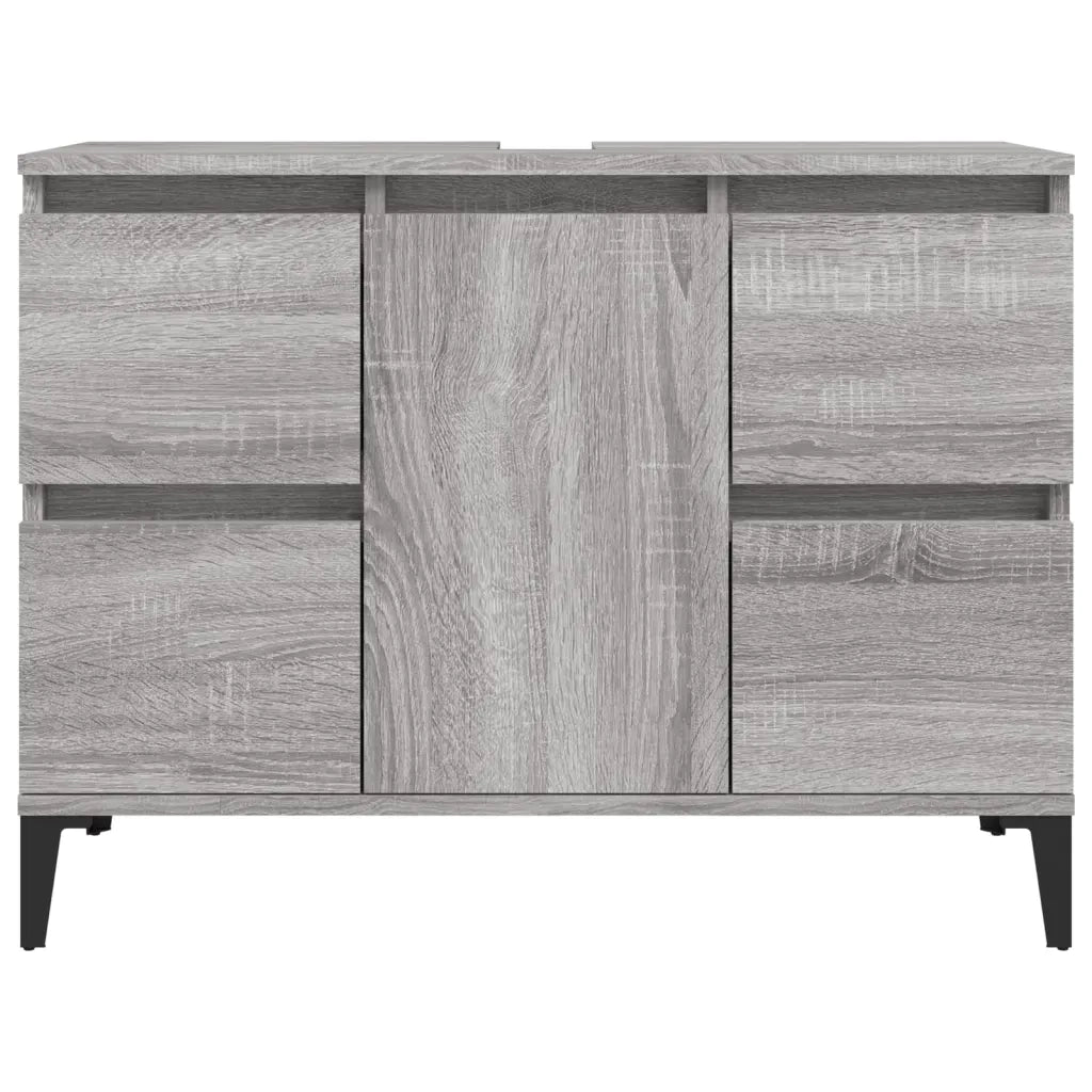 Mobile Lavabo | Armadio Lavabo Grigio Sonoma 80x33x60 cm in Legno Multistrato