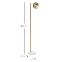 Lampada da Terra Moderna con Paralume Regolabile in Stile Vintage Compatibile con E27 40W - Oro