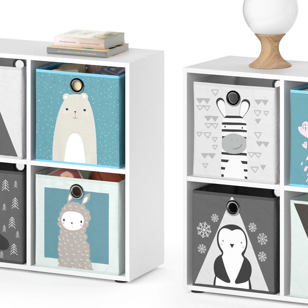 Vicco Libreria bambini Bianco 143 x 72 cm con 8 scatole pieghevoli