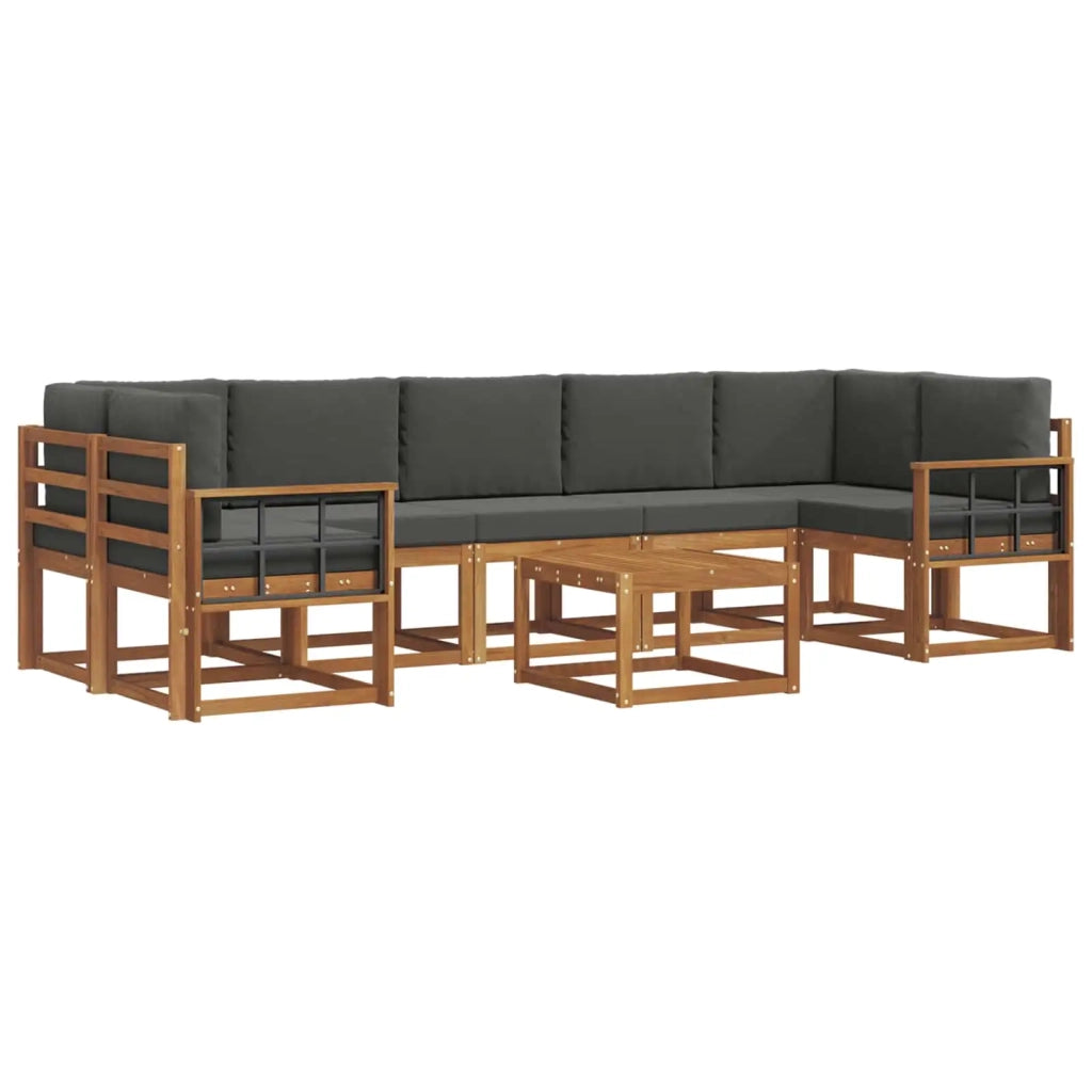 Set di divani da esterno con cuscino 8 pcs Naturale e Antracite 3366160