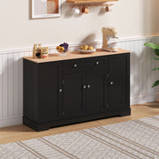 Credenza nera 138 cm con cassetto e ante
