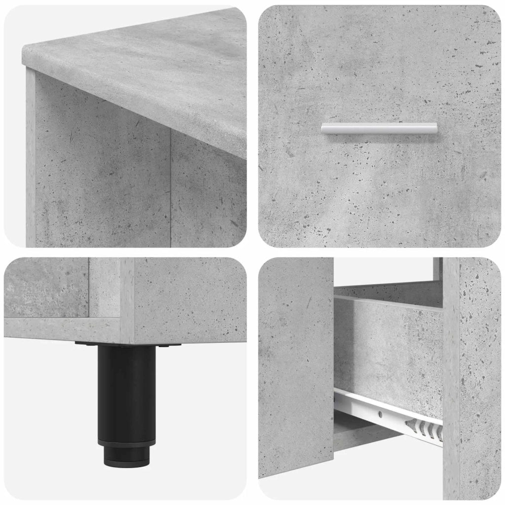 Mobiletto da bagno Grigio Cemento 80 x 35 x 60 cm