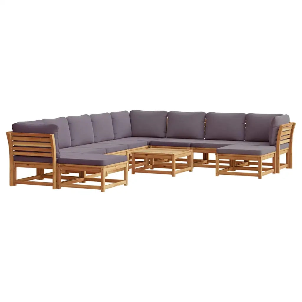 Set Salotto da Giardino 11 pz con Cuscini Legno Massello Acacia 3214320