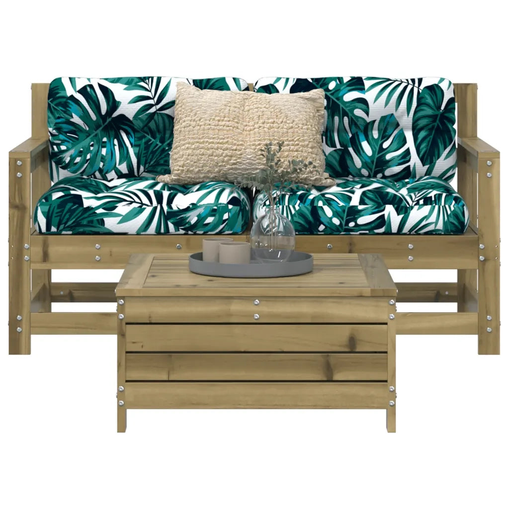 Set Divani da Giardino 3 pz | Set Salotto da Giardino in Legno Impregnato di Pino