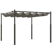Pergola 3x3 m con Schiebedach ¨C zephmum ¨C Grigio, Polipropilene, 300x300x240 cm