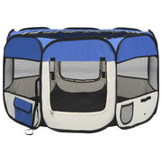 Box pieghevole per cani con borsa per il trasporto 110 x 110 x 58 cm blu 02_0001724