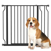 Cancelletto di Sicurezza per Cani Estensibile 75-95 cm in Acciaio e ABS, 75-95x76 cm, Nero