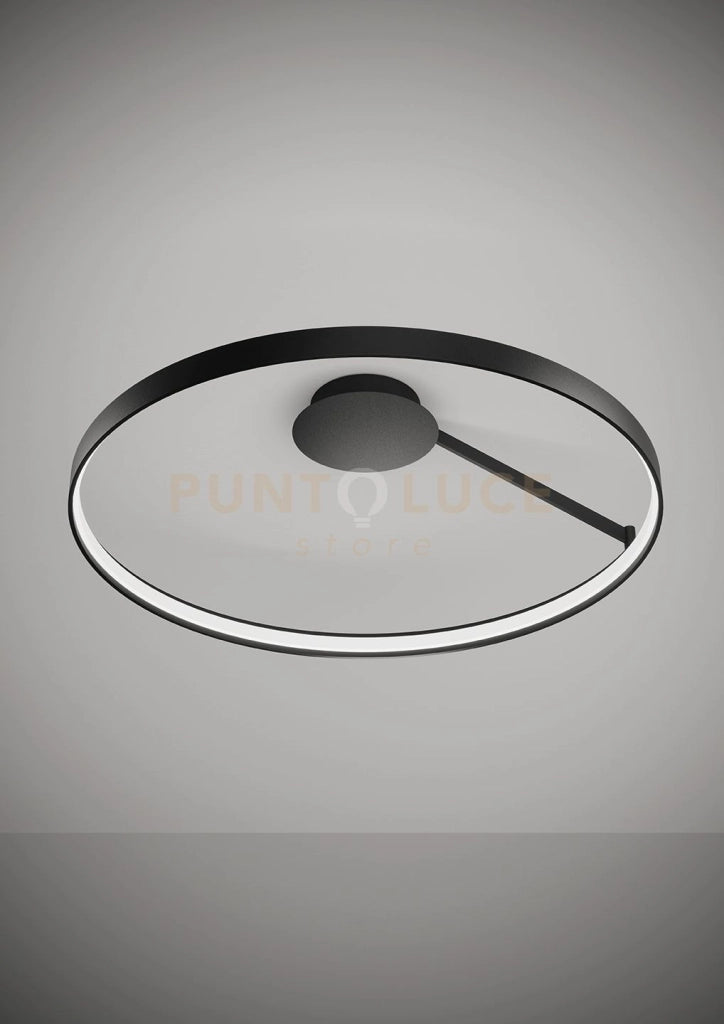 ANELLO LAMPADA DA  SOFFITTO NERO VERNICIATO DIAM.78cm 3000K 3068LM 47W