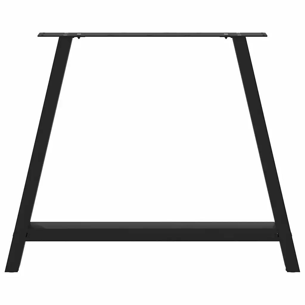 Gambe per tavolo da pranzo a forma di A 2 pz nere 100x(72-73) cm in acciaio