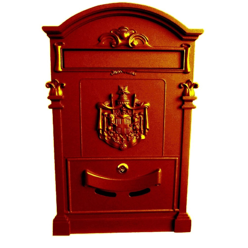 Trade Shop - Cassetta Postale Buca Lettere In Stile Antico Classico In Alluminio Verniciato - Marrone