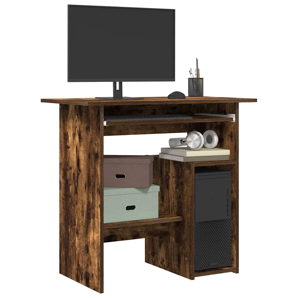 Scrivania | Tavolo da Ufficio Rovere Fumo 80x45x74 cm in Legno Multistrato